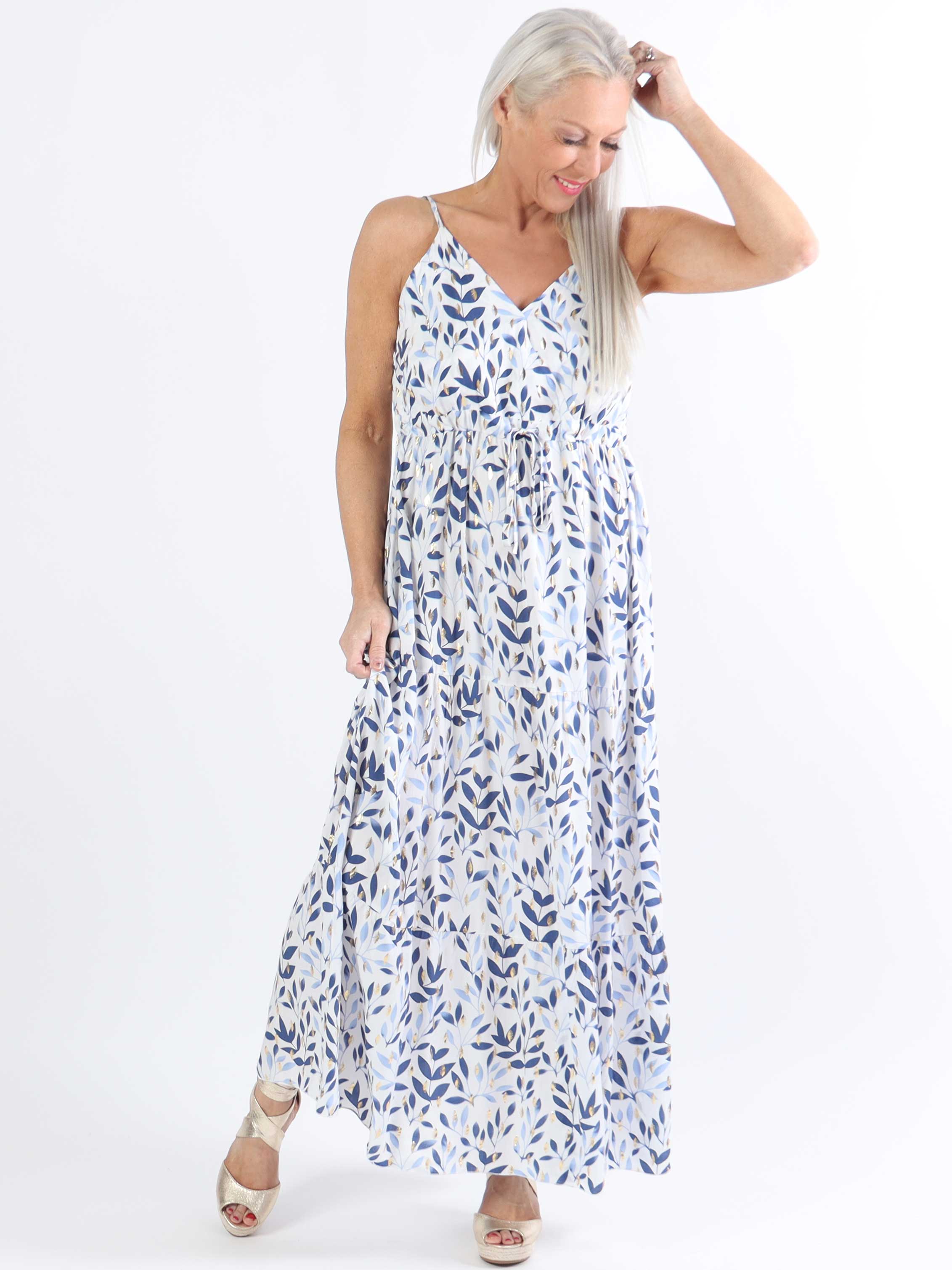 Lucie Leaf - Plus size stropkjole i viskose med v-udskæring